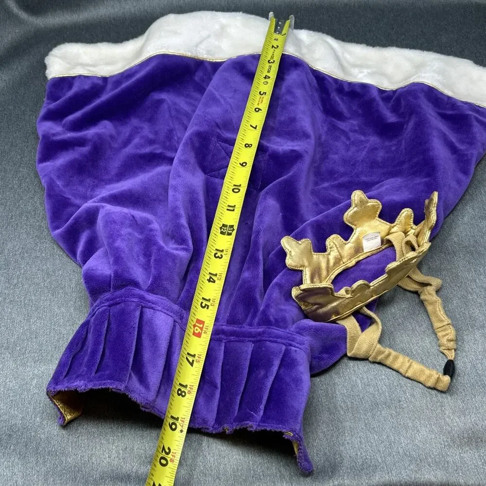 Old Navy Dog Supply Co King Prince Costume Size Medium Cape Crown Purple Gold